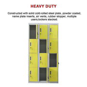12-Door Locker for Office Gym Shed School Home Storage- 4-Digit Combination Lock