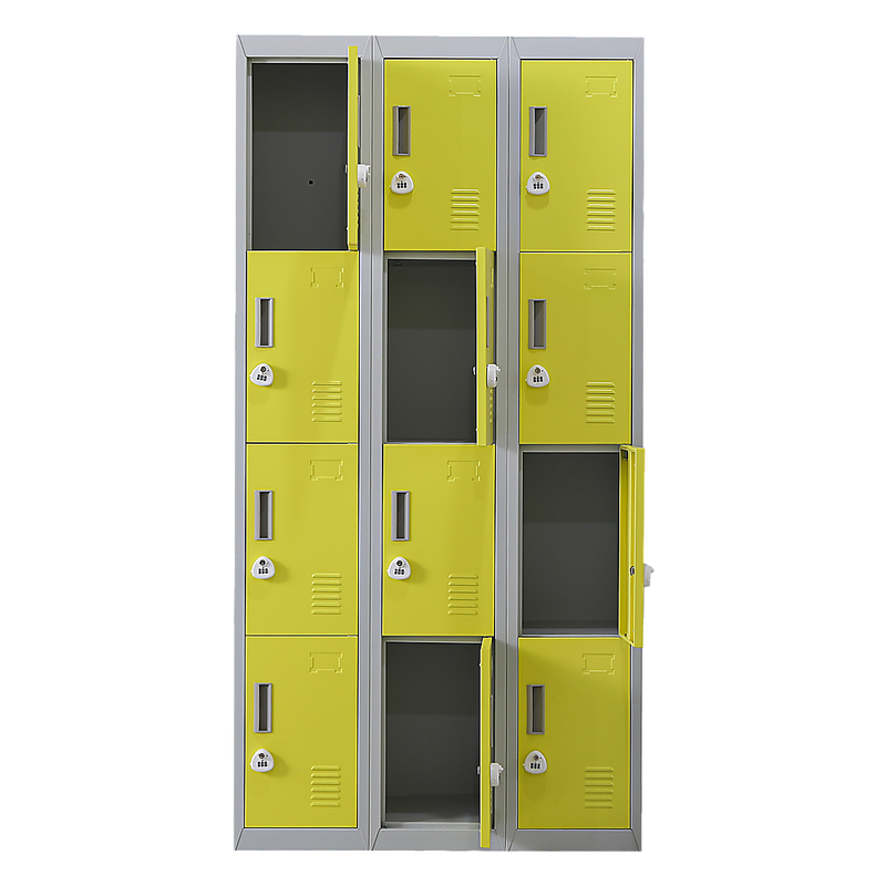 12-Door Locker for Office Gym Shed School Home Storage- 4-Digit Combination Lock