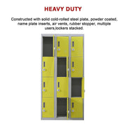 12-Door Locker for Office Gym Shed School Home Storage- 4-Digit Combination Lock