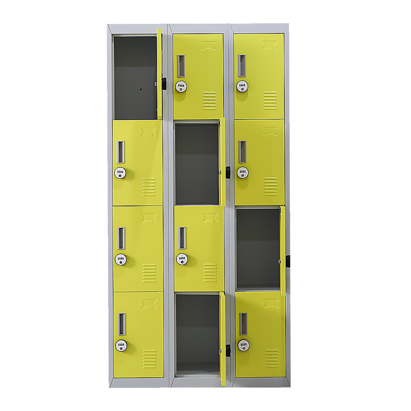 12-Door Locker for Office Gym Shed School Home Storage- 4-Digit Combination Lock