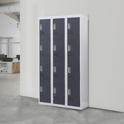 12-Door Locker for Office Gym Shed School Home Storage- 4-Digit Combination Lock