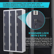 12-Door Locker for Office Gym Shed School Home Storage- 4-Digit Combination Lock