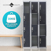 12-Door Locker for Office Gym Shed School Home Storage- 4-Digit Combination Lock