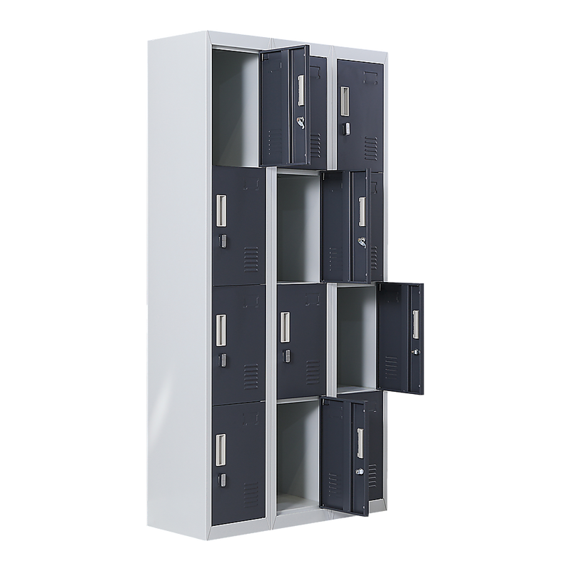 12-Door Locker for Office Gym Shed School Home Storage - Padlock-operated
