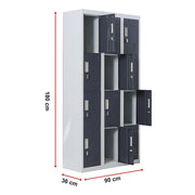 12-Door Locker for Office Gym Shed School Home Storage- 4-Digit Combination Lock