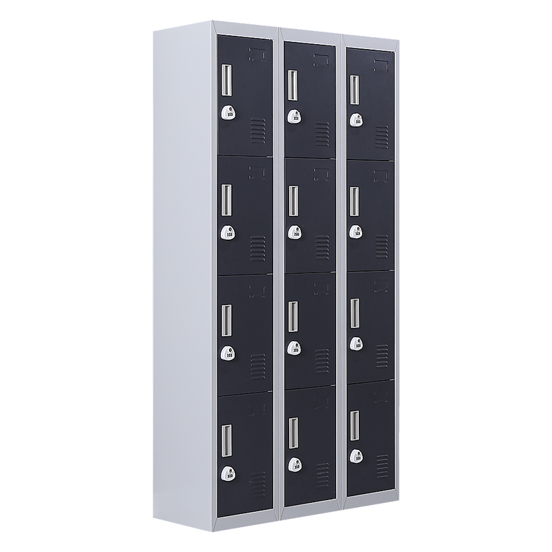 12-Door Locker for Office Gym Shed School Home Storage- 4-Digit Combination Lock