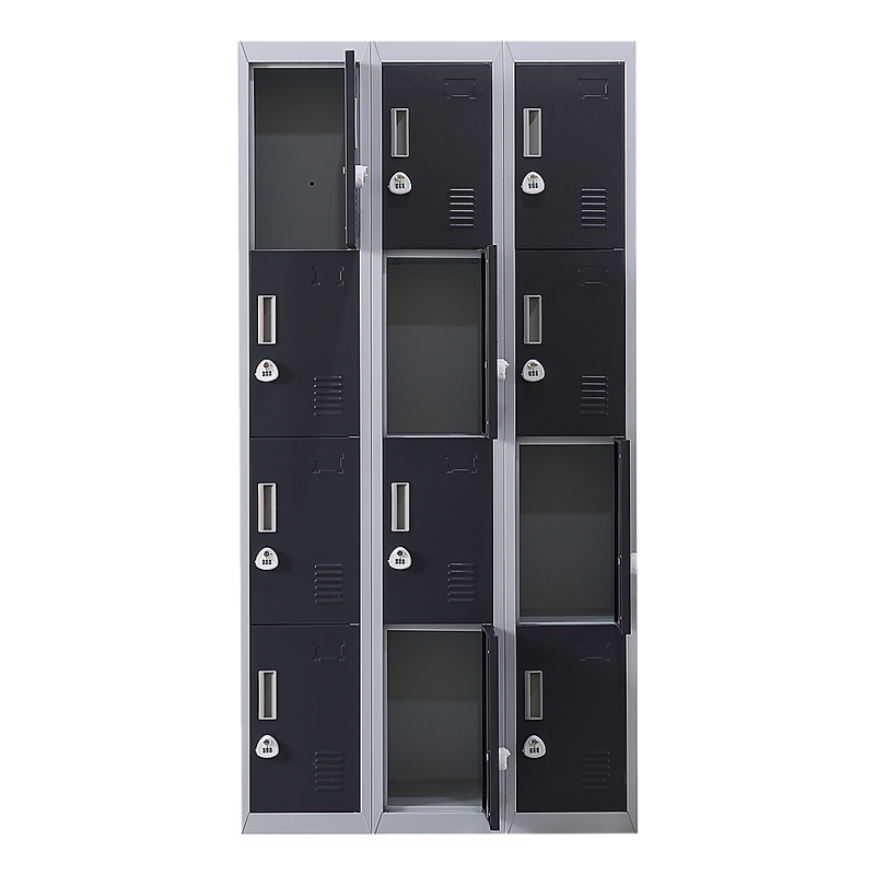 12-Door Locker for Office Gym Shed School Home Storage- 4-Digit Combination Lock