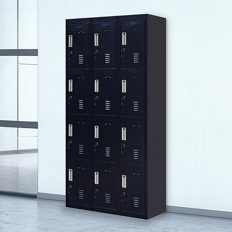 12-Door Locker for Office Gym Shed School Home Storage- 4-Digit Combination Lock