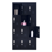 12-Door Locker for Office Gym Shed School Home Storage - Padlock-operated
