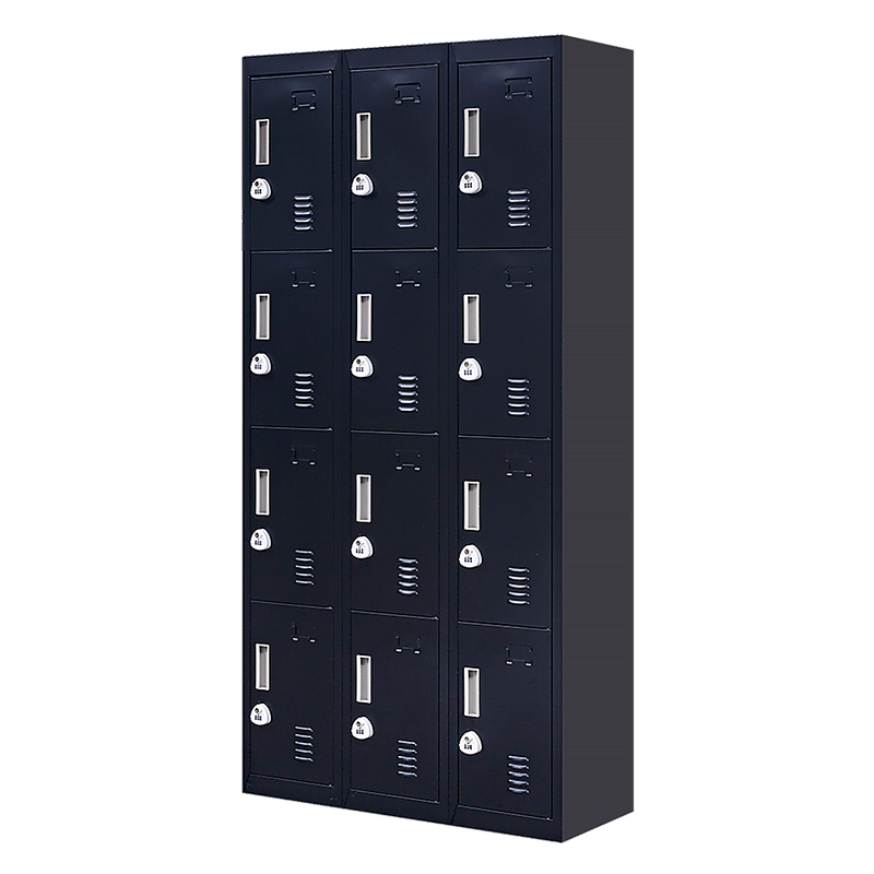 12-Door Locker for Office Gym Shed School Home Storage- 4-Digit Combination Lock