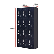 12-Door Locker for Office Gym Shed School Home Storage- 4-Digit Combination Lock