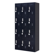 12-Door Locker for Office Gym Shed School Home Storage- 4-Digit Combination Lock Black Door