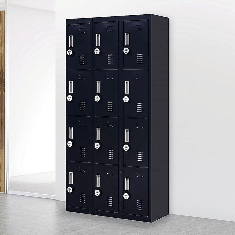 12-Door Locker for Office Gym Shed School Home Storage- 4-Digit Combination Lock