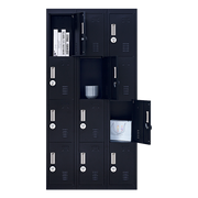 12-Door Locker for Office Gym Shed School Home Storage- 4-Digit Combination Lock