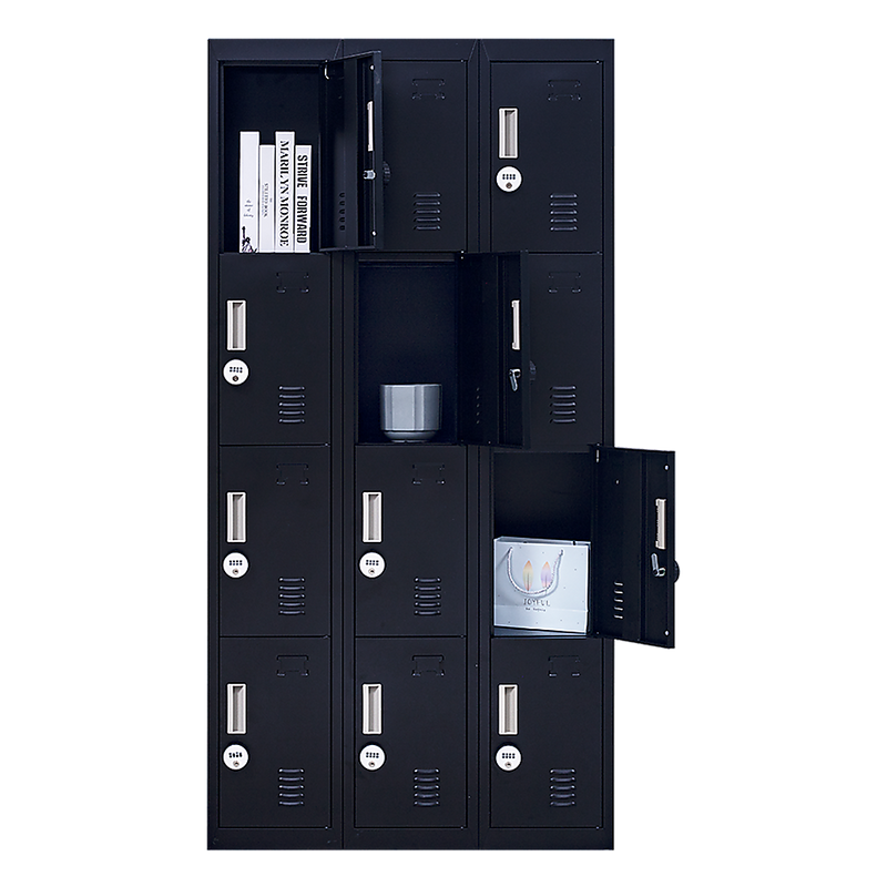 12-Door Locker for Office Gym Shed School Home Storage- 4-Digit Combination Lock