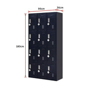 12-Door Locker for Office Gym Shed School Home Storage- 4-Digit Combination Lock
