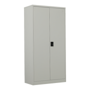 Two-Door Metal Cabinet Shelf Storage for Home Office Gym Black with Legs