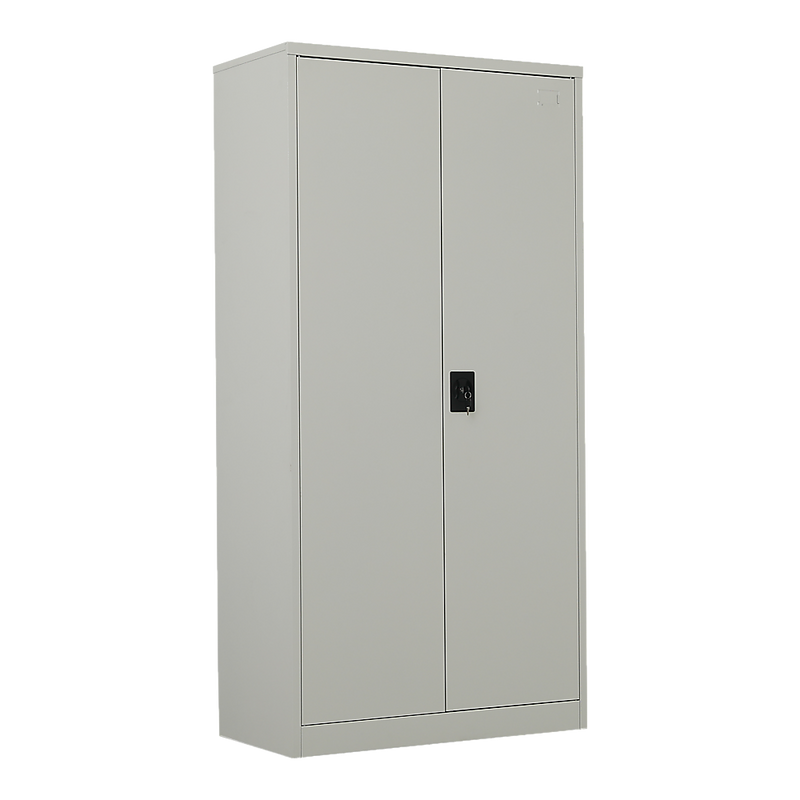 Two-Door Metal Cabinet Shelf Storage for Home Office Gym Black with Legs