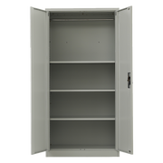 Two-Door Metal Cabinet Shelf Storage for Home Office Gym