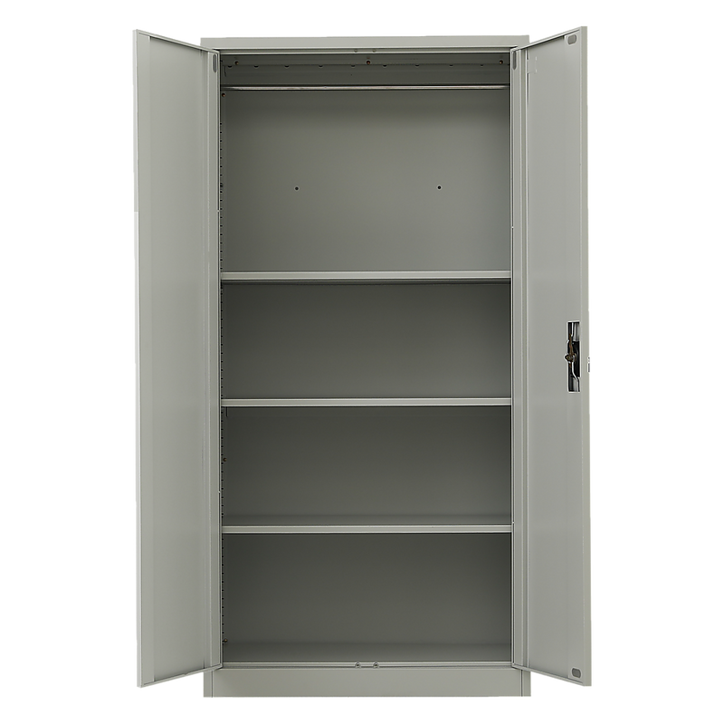 Two-Door Metal Cabinet Shelf Storage for Home Office Gym