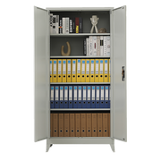 Two-Door Metal Cabinet Shelf Storage for Home Office Gym