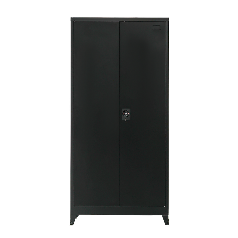 Two-Door Metal Cabinet Shelf Storage for Home Office Gym