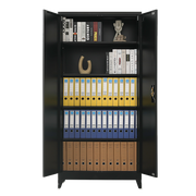 Two-Door Metal Cabinet Shelf Storage for Home Office Gym