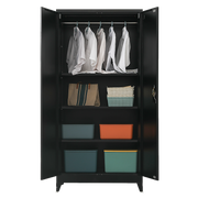 Two-Door Metal Cabinet Shelf Storage for Home Office Gym