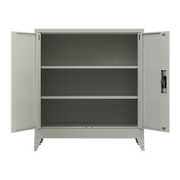 Two-Door Metal Short Cabinet Shelf Storage for Home Office Gym