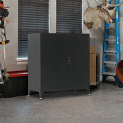 Two-Door Metal Short Cabinet Shelf Storage for Home Office Gym