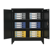 Two-Door Metal Short Cabinet Shelf Storage for Home Office Gym