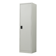 Single-Door Metal Tall Cabinet Shelf Storage for Home Office Gym Grey Without Legs