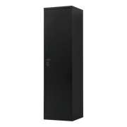 Single-Door Metal Tall Cabinet Shelf Storage for Home Office Gym Black Without Legs