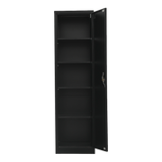 Single-Door Metal Tall Cabinet Shelf Storage for Home Office Gym