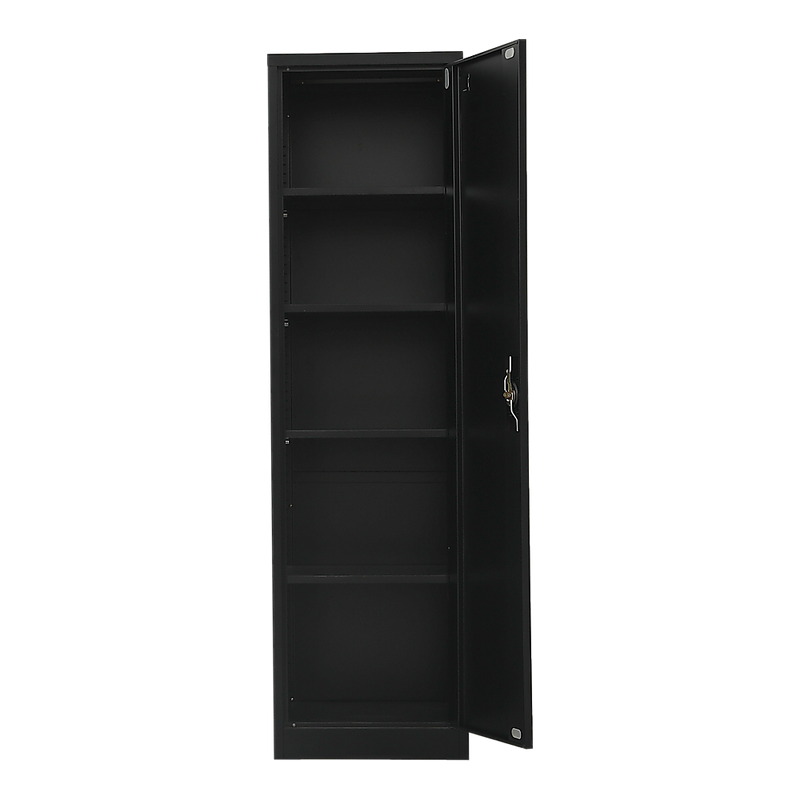 Single-Door Metal Tall Cabinet Shelf Storage for Home Office Gym