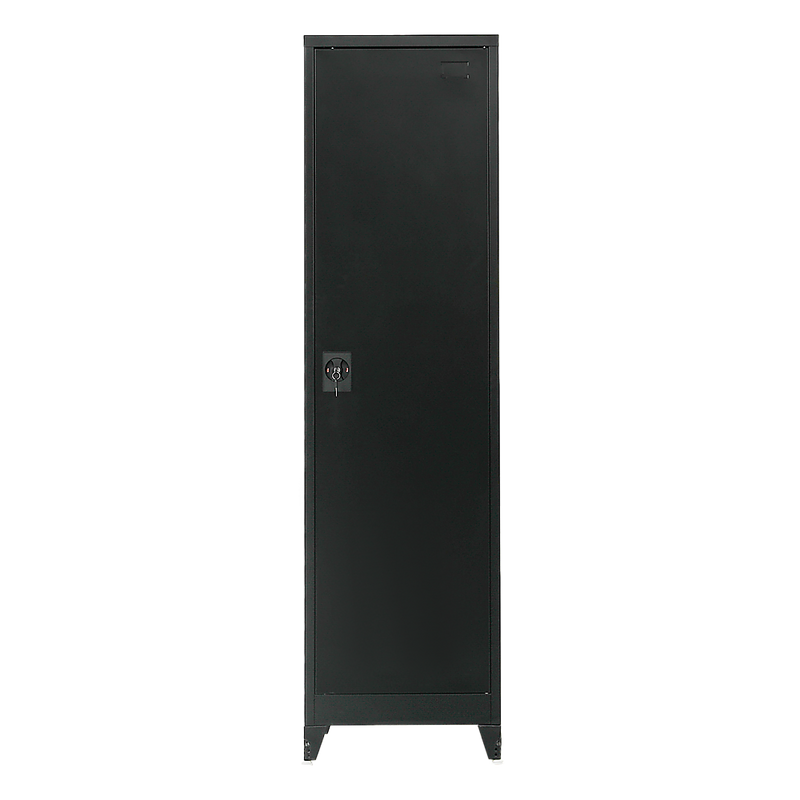 Single-Door Metal Tall Cabinet Shelf Storage for Home Office Gym