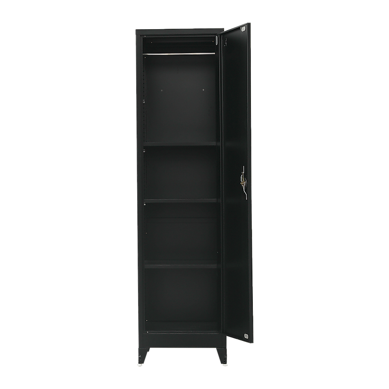 Single-Door Metal Tall Cabinet Shelf Storage for Home Office Gym