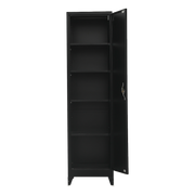 Single-Door Metal Tall Cabinet Shelf Storage for Home Office Gym