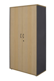 Rapidline Lockable Full Door Cupboard Natural Oak & Ironstone