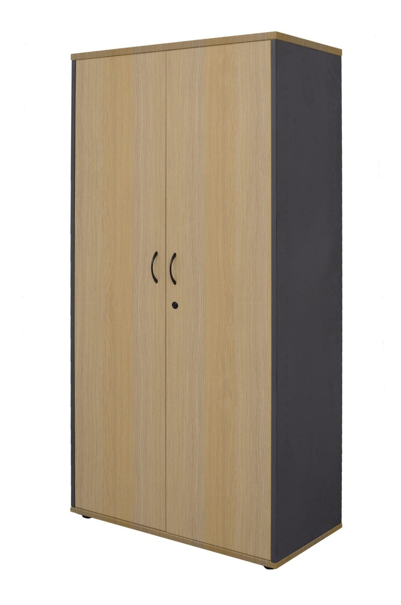 Rapidline Lockable Full Door Cupboard Natural Oak & Ironstone