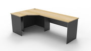Rapidline Corner Workstation Desk Natural Oak & Ironstone