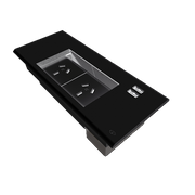 Rapidline Flip Boxes GPO 2 + USB 2 Black