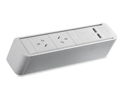 CMS Zeus Power Rail 2 X GPO + 2 USBA White