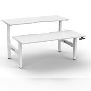 Boost Crank Back To Back Workstation Without Cable Tray Without Screen Natural White Top & White Satin Frame