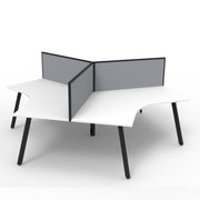 Infinity 120 Degree Workstation – Eternity Leg Natural White C With Screens