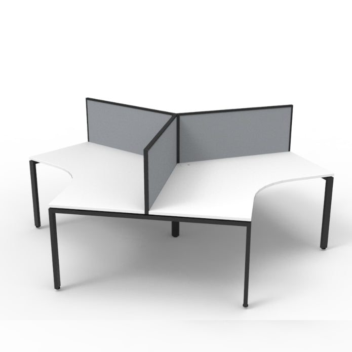 Infinity 120 Degree Workstation – Profile Leg Natural White Black P C With Screens