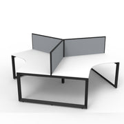 Infinity 120 Degree Workstation – Loop Leg Natural White Black P C With Screens