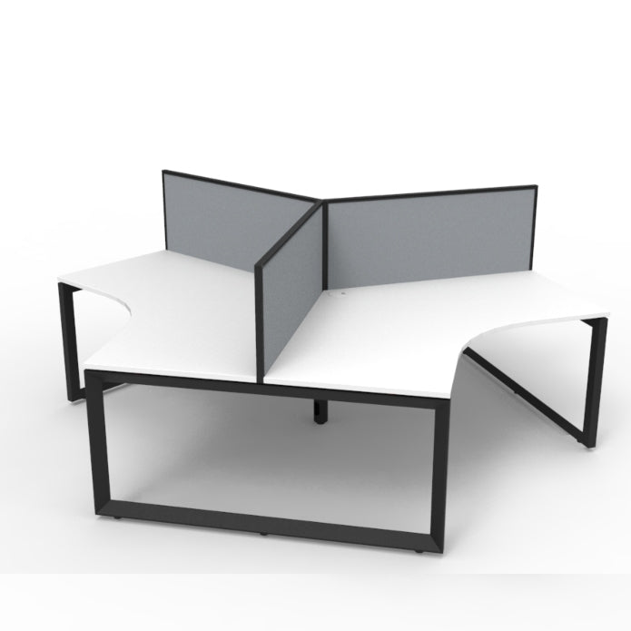 Infinity 120 Degree Workstation – Loop Leg Natural White Black P C With Screens