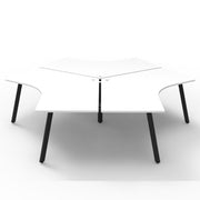 Infinity 120 Degree Workstation – Eternity Leg Natural White Black P C Without Screens