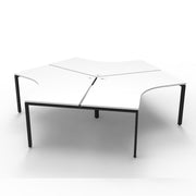 Infinity 120 Degree Workstation – Profile Leg Natural White Black P C Without Screens